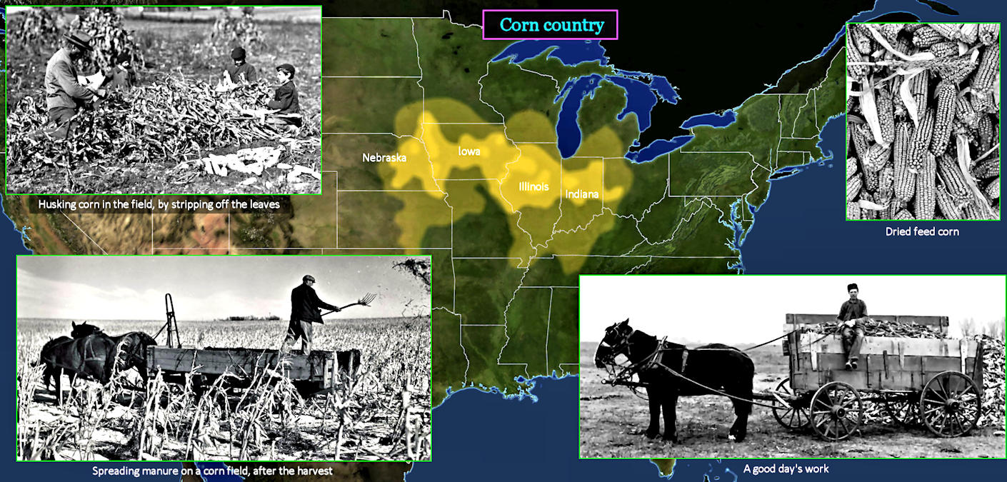 Corn country, 1910 map
